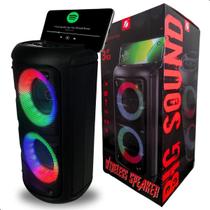 Caixa De Som Portátil 10W Bluetooth Sd Usb Entrada Microfone Led Rgb Som Potente Grave