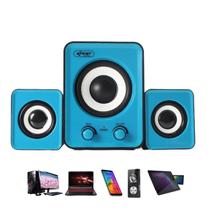 Caixa de Som Portatil 2.1 com Subwoofer USB P2 PC TV Celular Notebook 12W Rms - KNUP