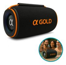 Caixa De Som Portátil Agold Sm-33 15w Bt Usb Micro Aux Tws Preto Com Laranja 3.7v