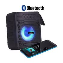 Caixa De Som Portatil Bluetooth Com Led Radio FM Micro SD - Grasep