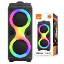 Caixa de Som Portátil Bluetooth com LED RGB AL-3828 - Altomex Caixa de Som Portátil Bluetooth com LED RGB AL-3828 - Altomex