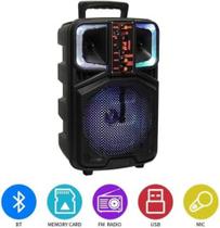 Caixa De Som Portátil Bluetooth Karaokê Potente Rgb 2000w Microfone controle remoto cabo USB RádioFM