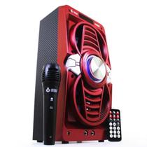Caixa De Som Portatil Bluetooth Mp3 Usb Fm Karaoke Vermelha Caixa De Som Portatil Bluetooth Mp3 Usb Fm Karaoke Vermelha
