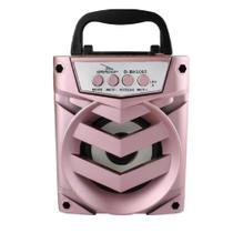 Caixa de Som Portátil Bluetooth Mp3 USB Radio Fm Auxiliar 6W Grasep - Rosa