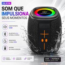 Caixa de Som Portatil Bluetooth Tws Radio FM Alta Potencia 50W Alta Qualidade USB Rgb Cartão TF