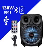 Caixa De Som Portatil Bluetooth Usb Rádio Led Fm 130W 5513 TRC