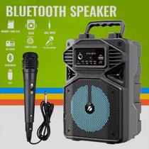 Caixa de Som Portátil Com Microfone Karaoke Bluetooth Rádio FM PenDrive SD KTS-1513 super bass