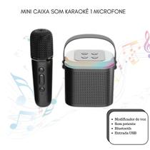 Caixa De Som Portátil Com Microfone Karaokê sem fio Bluetooth Luzes LED infantil presente