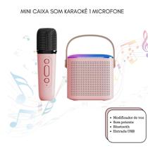 Caixa De Som Portátil Com Microfone Karaokê sem fio Bluetooth Luzes LED infantil presente