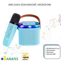 Caixa De Som Portátil Com Microfone sem fio Karaokê Luzes LED infantil presente