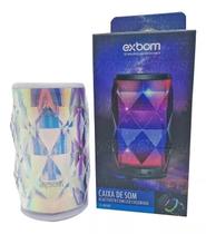 Caixa de Som Portátil Exbom CS-M54BT Bluetooth Led FM/USB/SD