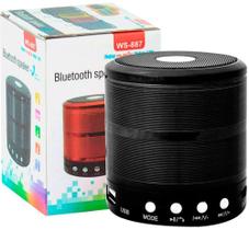 Caixa de Som Portátil Mini com Bluetooth Preta - Ws887