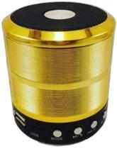 Caixa De Som Portátil Mini Speaker Ws-887 Dourado Bluetooth