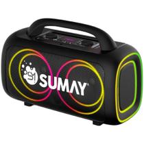 Caixa de Som Portátil Power Black Recarregável Com Led 150W