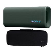 Caixa de Som Portátil Sem Fio Sony ULT Field 3 Design Ativo 2 Vias (Cinza Floresta) com Estojo Rígido para Viagem (Preto)