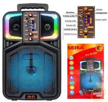 Caixa de Som Potente 2000w Bluetooth Rádio FM Entrada Microfone, usb, Auxiliar, Cartão de Memória Micro sd Portátil Recarregavel Original Caixa de Som Potente 2000w Bluetooth Rádio FM Entrada Microfone, usb, Auxiliar, Cartão de Memória Micro sd Portátil Recarregavel Original