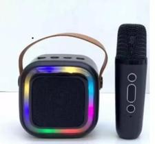 Caixa de Som Profissional C/ Microfone S/fio Bluetooth Karaokê Muda Voz