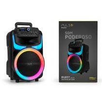 Caixa de Som Pulse Burst 250W RMS 8POL BT/AUX/USB/FM, Preto Com LED - SP402E