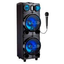 Caixa de Som Pulse Storm 2 12"pol BT Led Rádio TWs 1500w-1 Mic