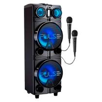 Caixa de Som Pulse Storm 2 SP514 10"pol BT Led Rádio TWs 1500w-2 Mic