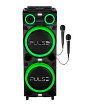 Caixa de Som Pulse Torre Sp516 Double 12"pol LED 2700w - 2 Mic