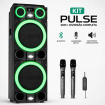 Caixa De Som Pulse Torre SP518 2000W Bluetooth + Par de microfone Pulse Pro 2 + Receiver Caixa De Som Pulse Torre SP518 2000W Bluetooth + Par de microfone Pulse Pro 2 + Receiver