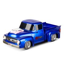 Caixa de som QFX BT-1956 azul em formato de caminhonete 1956 com Bluetooth