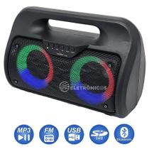 Caixa De Som Rádio Fm Mp3 Iluminação Colorida Bluetooth - Grasep