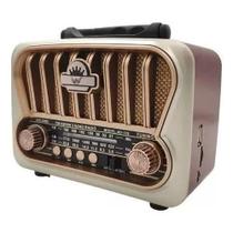 Caixa De Som Rádio Retrô Bluetooth A Bateria Am Fm Dourado - Radio Am Fm Vintage