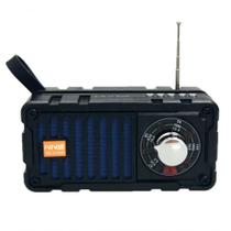 Caixa De Som Rádio Solar Recarregável Usb Lanterna Azul