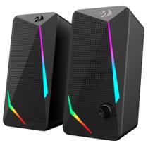 Caixa De Som Redragon Waltz Com Rgb Stereo 2.0 3.5mm 2x5w Preto Gs510
