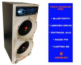 caixa de som residencial 110/220V com bluetooth integrado pronta para usar - awdium