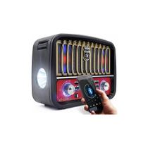 Caixa De Som Retrô Rádio Bluetooth Fm Am Lanterna Dourada - Xtrad