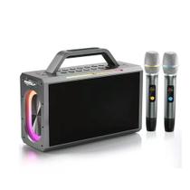 Caixa de som RGB bluetooth com função karaokê e microfone Lelong LE-936