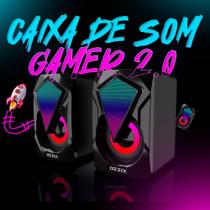 Caixa de Som RGB Iluminada Som Forte Alto Falantes Caixinha com Luz Gamer PC Notebook Escritório Computador Ozzix