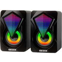 Caixa de Som RGB Iluminada Som Forte Alto Falantes Caixinha Luz Gamer PC Notebook Computador Ozzix