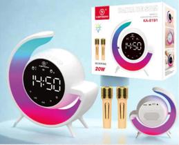 Caixa de Som RGB Relógio com 2 Microfones Caixa de Som RGB Relógio com 2 Microfones