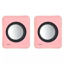 Caixa de Som Rosa Para Setup Gamer Computador e Notebook Acer Dell Samsung 5v 1w 2x P2 2.0 Com Controle Volume Caixa de Som Rosa Para Setup Gamer Computador e Notebook Acer Dell Samsung 5v 1w 2x P2 2.0 Com Controle Volume