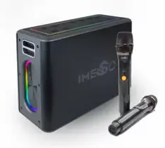 Caixa de Som Sem Fio Karaoke 120W Tws Rgb com 2 Microfones