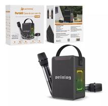 Caixa de Som Sem Fio Portátil Peining Com Microfone sem fio, Luz RGB 150w a prova de Água