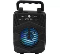 Caixa de Som Sem Fio Rádio FM Cartão TFT USB Leds Coloridos