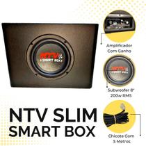 Caixa de Som Slim Automotiva Completa Subwoofer 8 Polegadas - NTV SMART BOX AMPLIFICADA