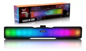 Caixa De Som Soundbar Gamer PC Tv Notebook Estéreo Led Rgb
