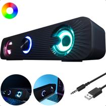 Caixa De Som Soundbar Subwoofer Speaker Bass Led Cabo Aux P2 e Usb