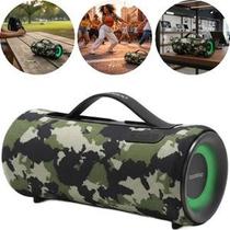 Caixa de Som Soundbox X80 Camuflado Portátil Bluetooth Luz Led Conecta Duas Caixas Daewoo
