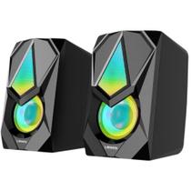 Caixa de Som Speaker Pc Gamer Luz Led Rgb P2 Lehmox