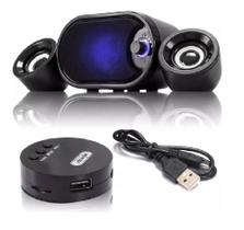Caixa de Som Subwoofer 2.1 USB/SD/Bluetooth 11W p/ PC KP-6018BH