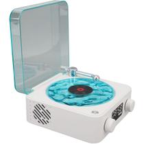 Caixa de Som Toca Disco Vinil Vitrola Bluetooth Cartao Tf Usb Recarregavel Musica Luzes Led Decoraçao Iluminaçao Retro Caixinha Vintage Alto Falante