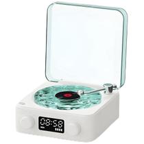 Caixa de Som Toca Disco Vinil Vitrola Bluetooth Cartao Tf Usb Recarregavel Portatil Iluminaçao Decoraçao Vintage Retro Alto Falante Multiuso