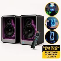 Caixa de Som Tomate MTS 2039 Bluetooth Grave Forte LED Controle Remoto
